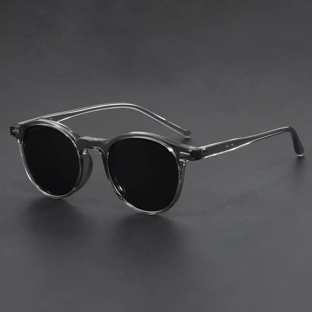 Ultra-light round frame retro sunglasses with polarised lenses in five colour options