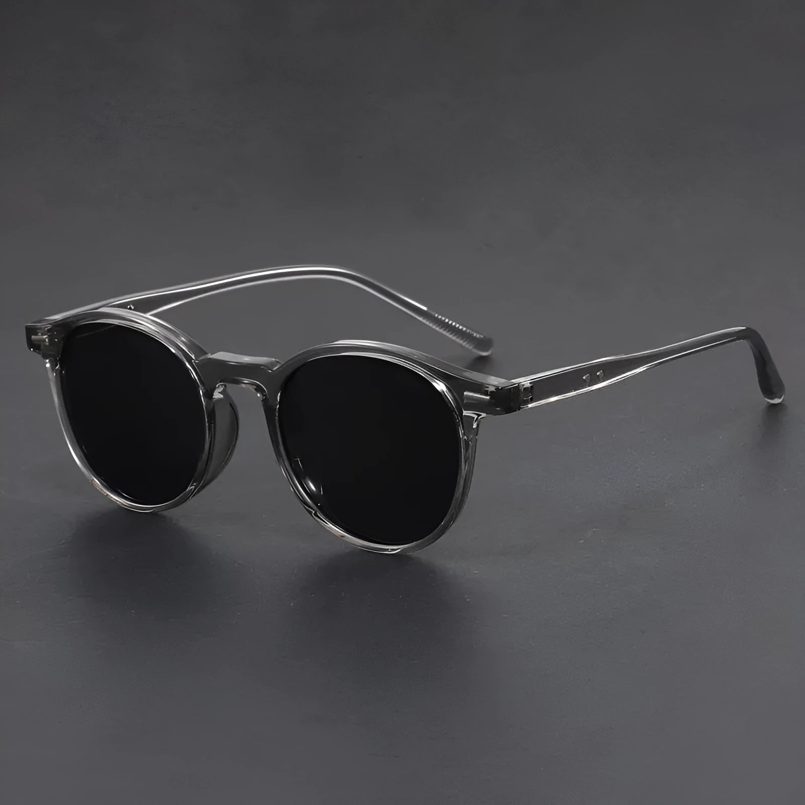 Ultra-light round frame retro sunglasses with polarised lenses in five colour options