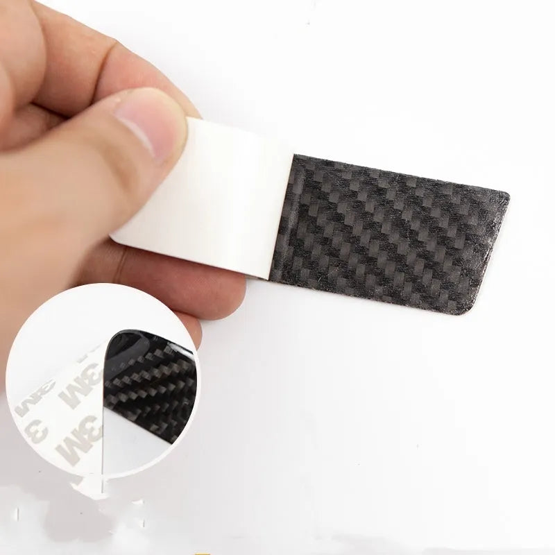 Carbon fibre door handle patches for Tesla Model S, set of four with adhesive backing for scratch protection