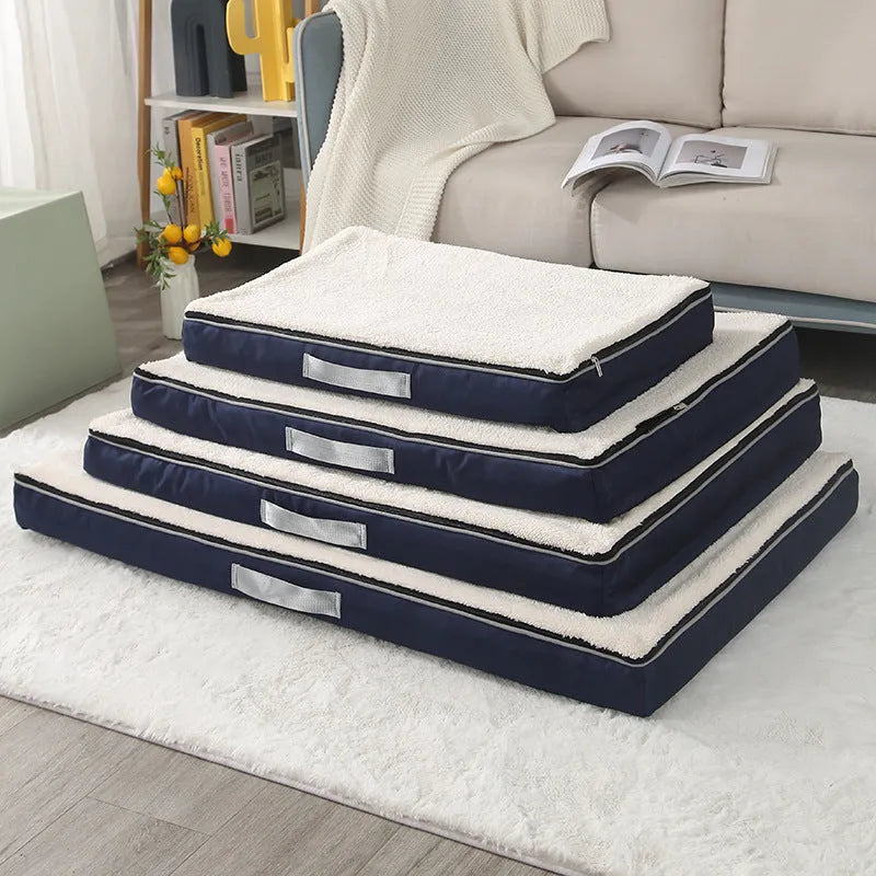 Removable washable pet mat for dogs with sponge core and Shu cotton velvet cover in brown colour