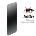 Anti-peeping tempered glass screen protector for iPhone with privacy viewing angle and scratch-resistant surface