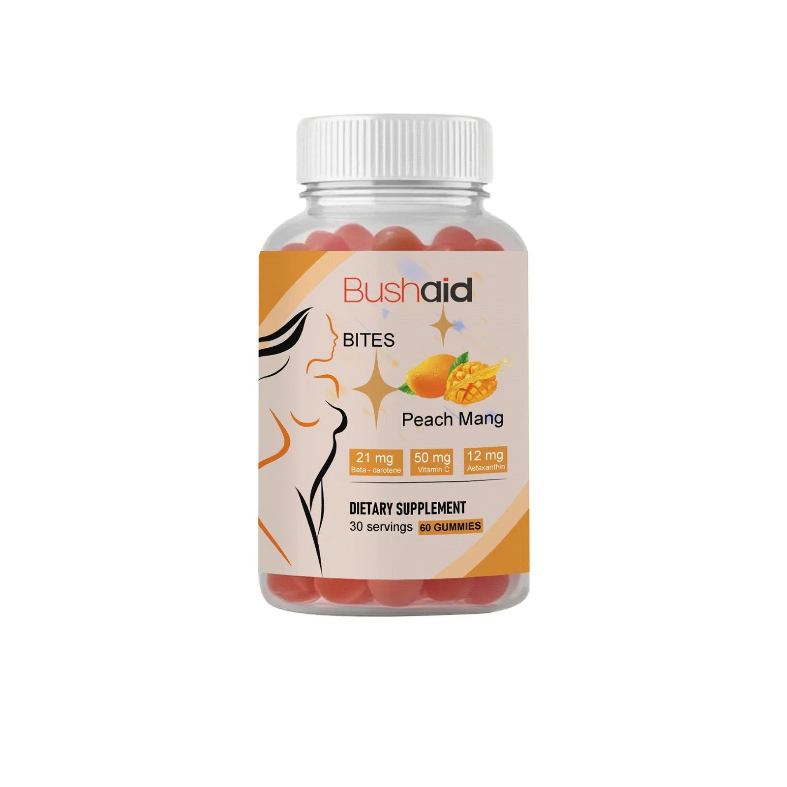 BUSHAID Tanning Gummy Candies soft candy supplement pack containing 60 gummies