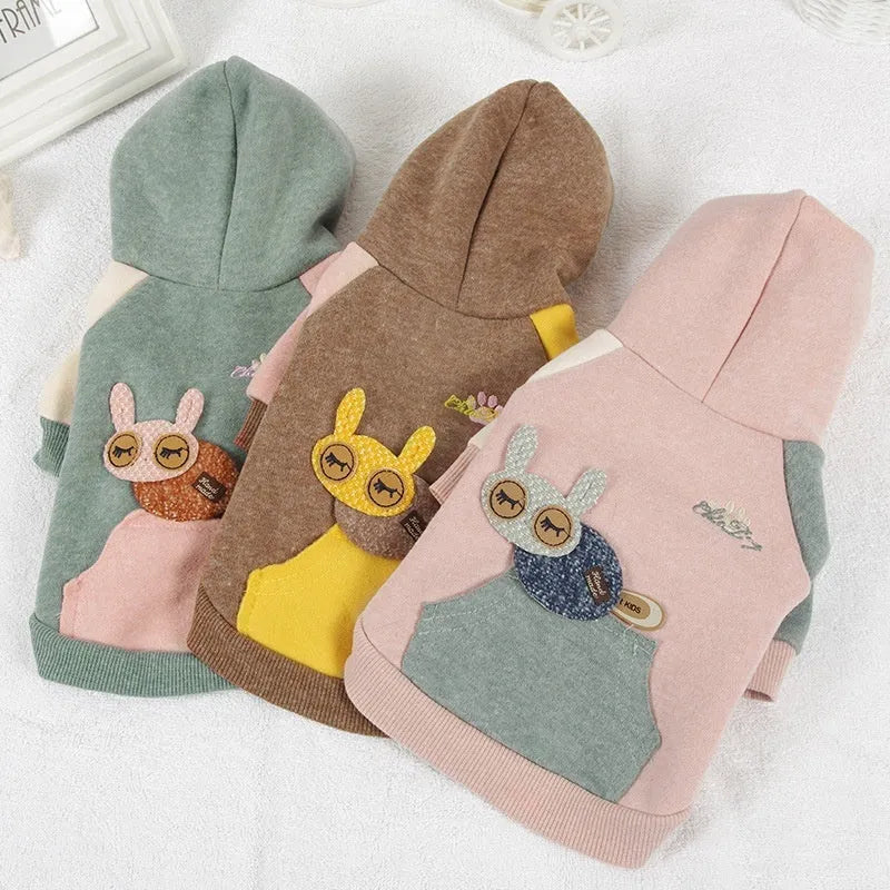 Brown cotton pet sweatshirt for a dog, showing leisure-style design.