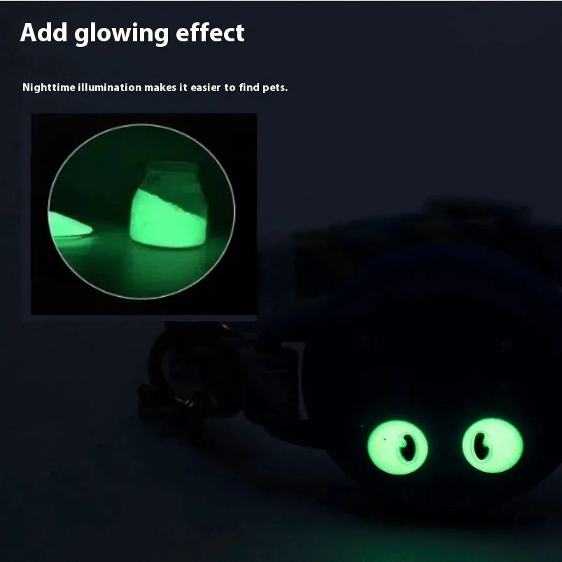 Adjustable AirTag cat collar with plastic protective case in black, blue, light green, and pink colours
