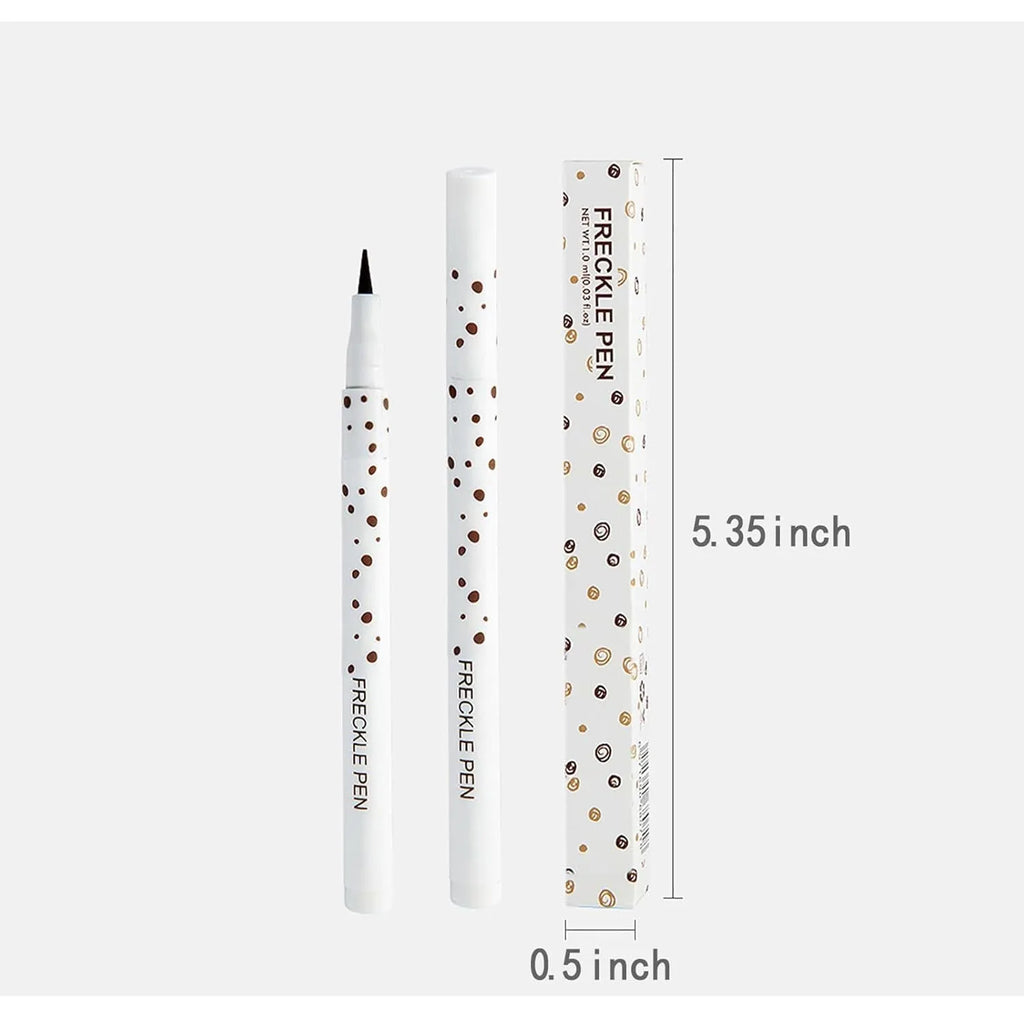 Dark brown freckle pen with precision tip for creating natural-looking waterproof freckle designs