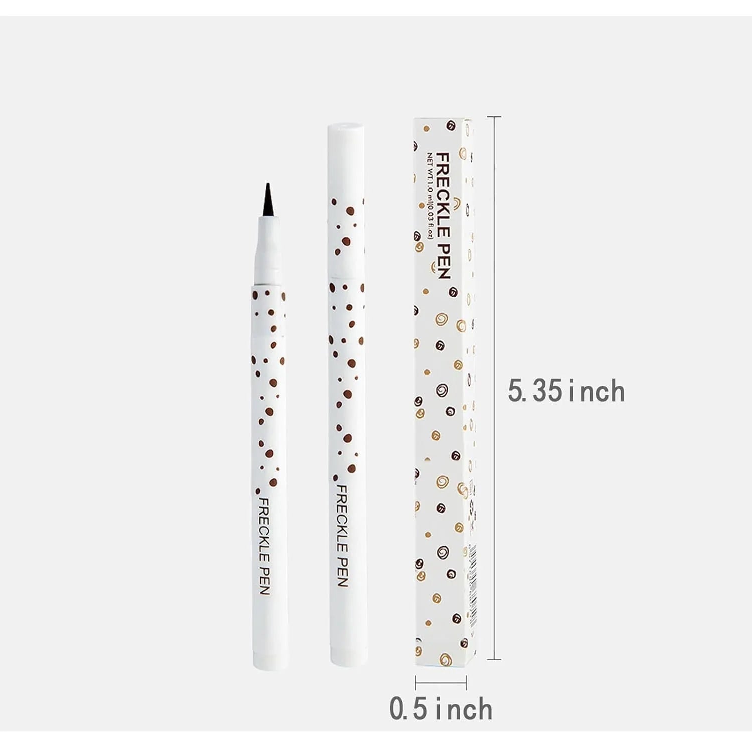 Dark brown freckle pen with precision tip for creating natural-looking waterproof freckle designs
