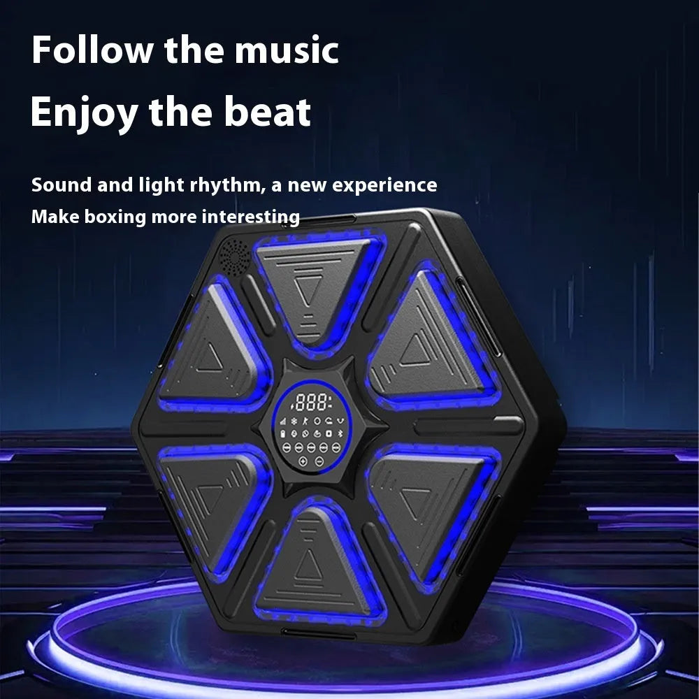 Electronic boxing wall target with music rhythm feedback system for home training