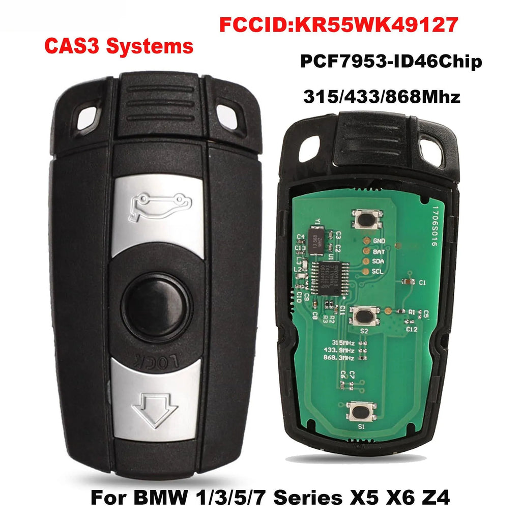 BMW CAS3 semi-intelligent remote car key with three-button layout and metal copper construction