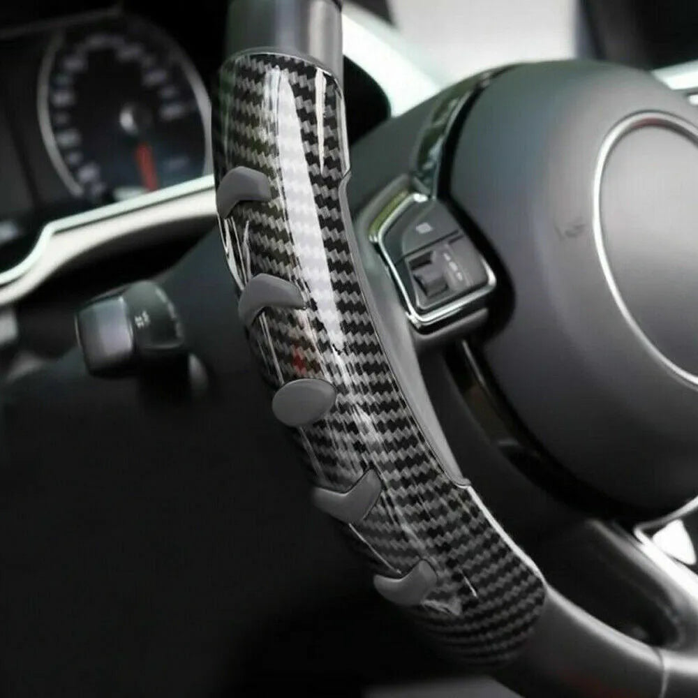 Steering wheel anti-skid sleeve in carbon fibre black with 38cm diameter for car models