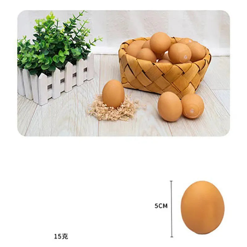 Simulation egg-shaped dog chew toy with squeaker sound for dental play