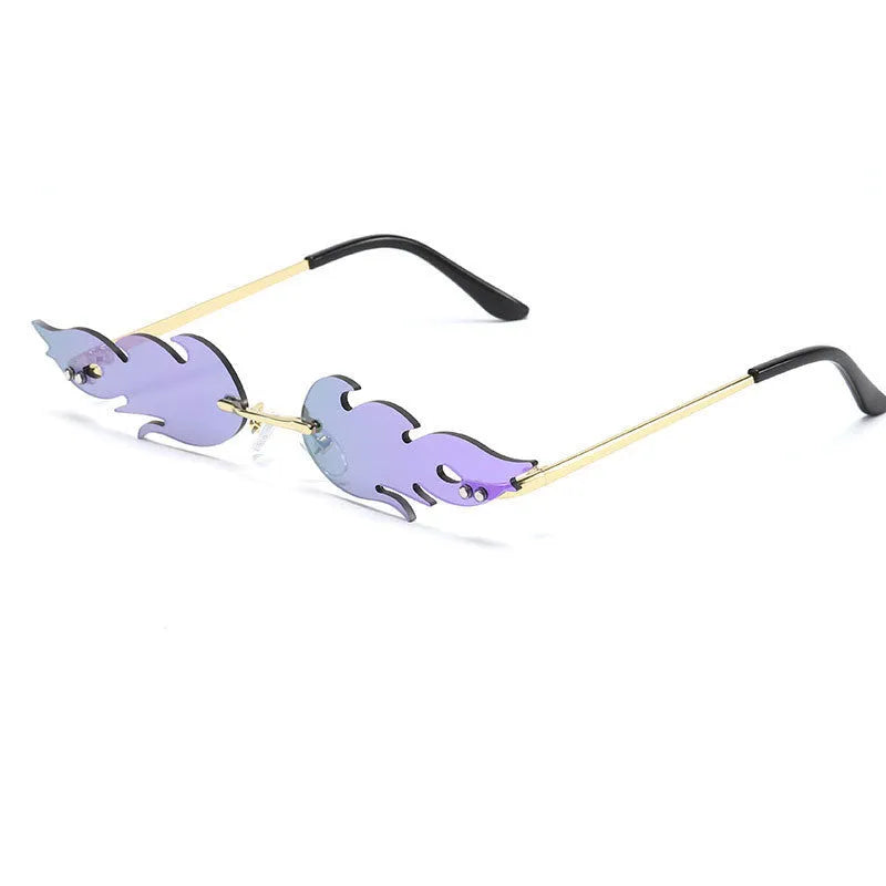 Bat-shaped square sunglasses with PC lenses, adjustable elastic frame, 16-20g lightweight design, eight colours
