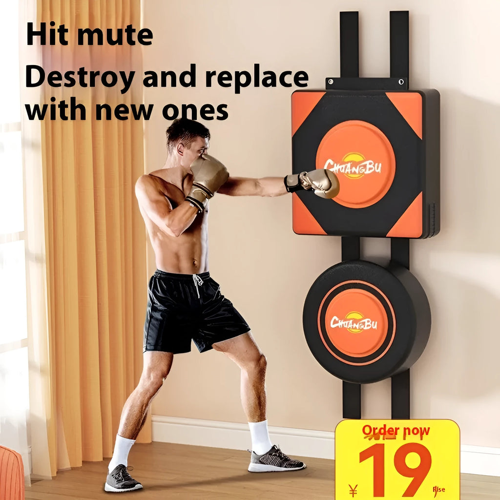 Hanging boxing wall target with PU leather construction for home fitness training