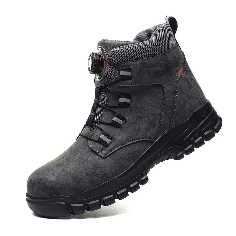 Leather and rubber labour protection shoes with anti-smashing design in JK682 colour options