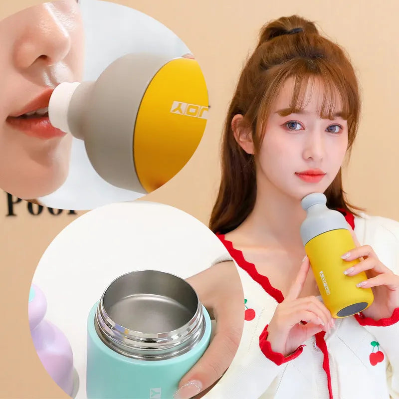 Mini contrast colour vacuum cup in Blue or Pink, 304 stainless steel tumbler, 220ml or 360ml