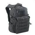Military tactical assault backpack in outdoor setting showing black, green, khaki, green ruins and CP camouflage colour options