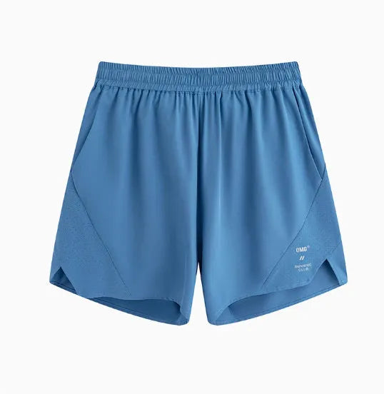 Running shorts in Mysterious Black with laser punching stitching and four-sided stretch fabric, sizes 2XL to XL.