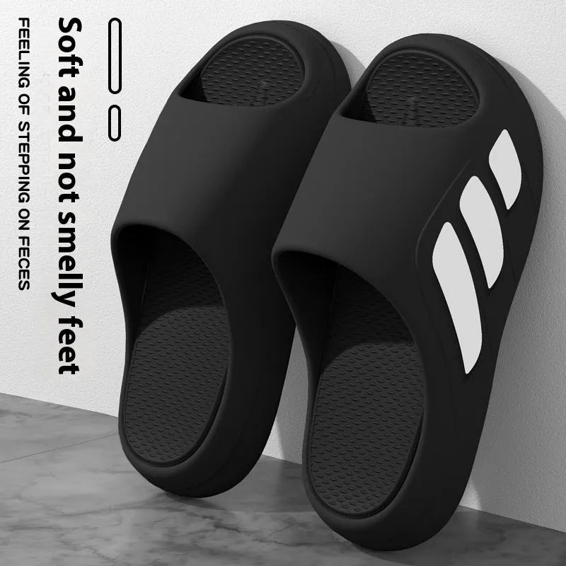EVA platform slippers in flip-flop style available in brown, black, red and black, or white and black colour options
