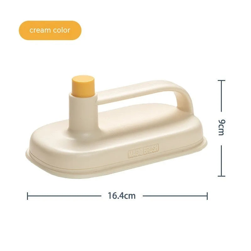 Magic Cleaning Brush with plastic handle and pack of 50 white disposable non-woven fabric rags.