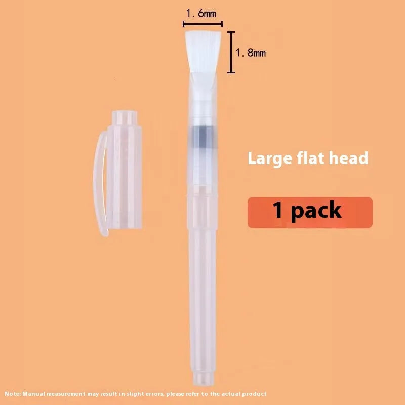 Watercolour pen set with pointed and flat soft wool tips in small, medium, and large sizes