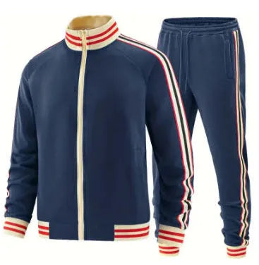 Turtleneck zipper cardigan top trousers suit in khaki colour, street-style leisurewear with long sleeves and trousers.