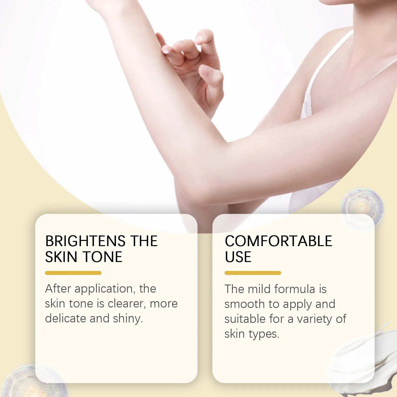 50g tube of whitening cream with vitamin C and titanium dioxide for facial skin lightening