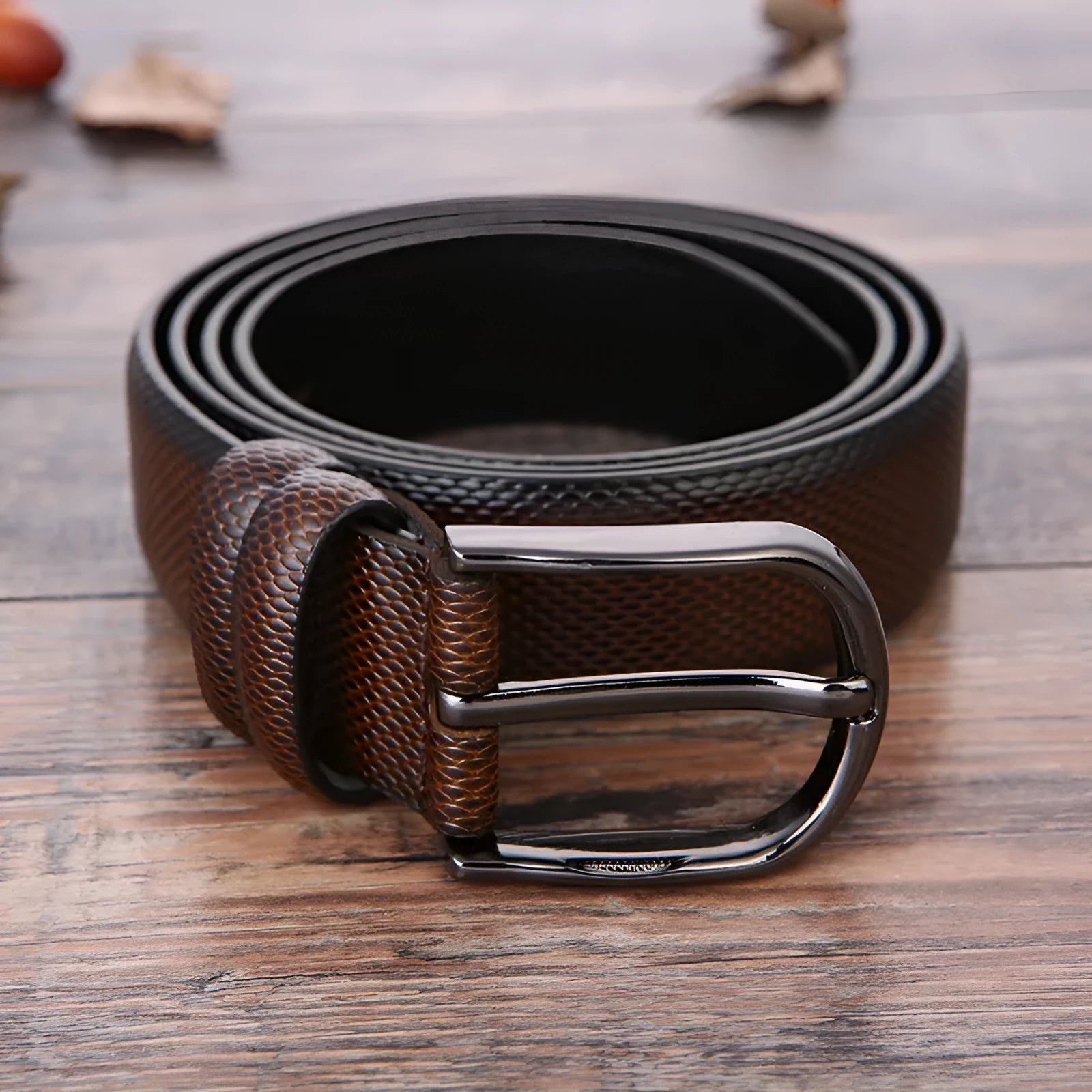 Men's business belt with alloy pin buckle and laser logo design in multiple colour options