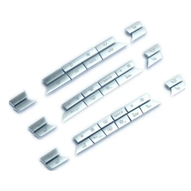 Silver automotive air conditioning button panel set with CD digital buttons for dashboard replacement