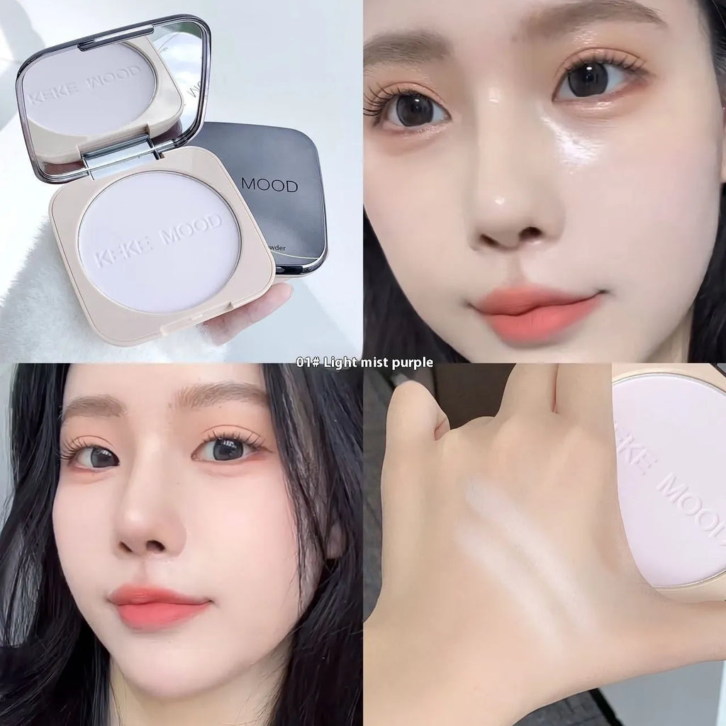 Open compact of oil control pressed face powder showing natural matte finish in pan.