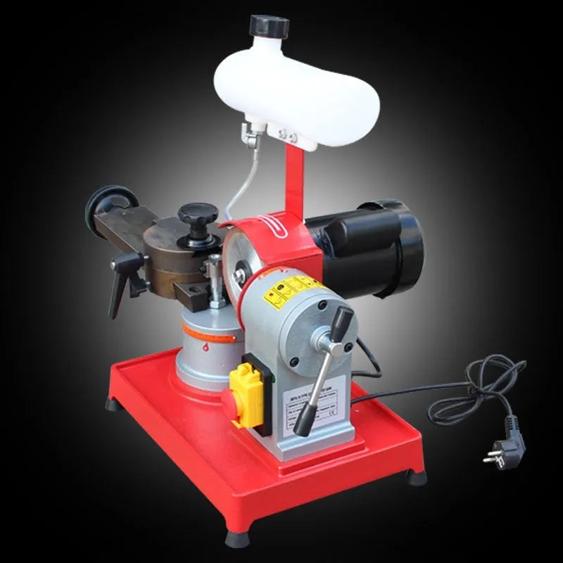 Small manual grinding machine for sharpening alloy circular saw blades with angle adjustment mechanism