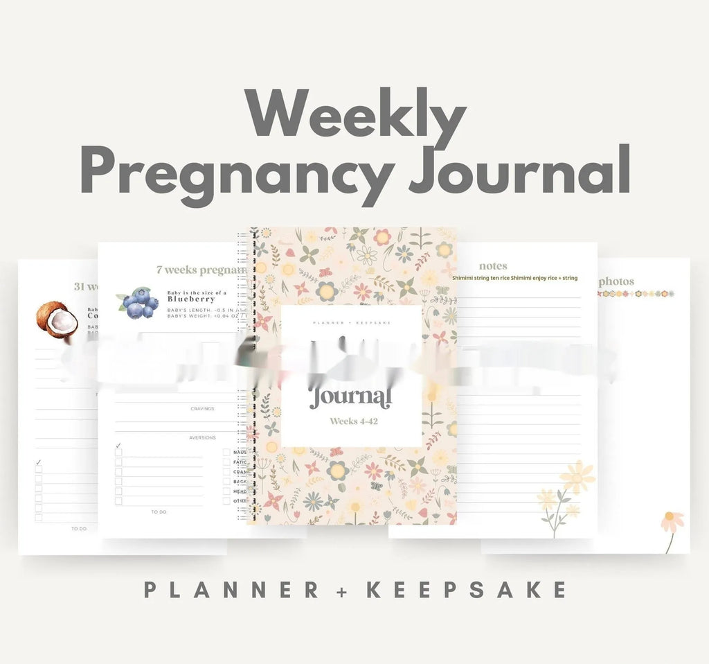 A5 pregnancy weekly diary notebook with organised sections for expectant mothers