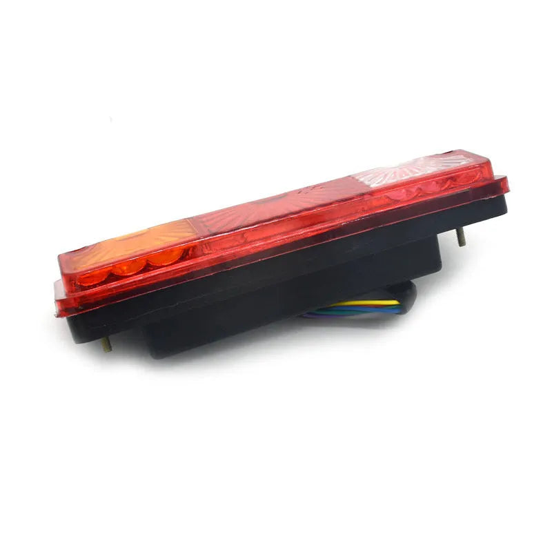 Black shell electric tricycle taillight with 200x70mm dimensions for 12V and 48-60V systems