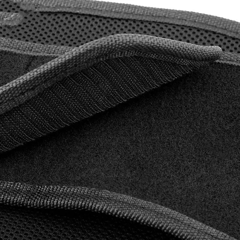 MDL1028 black and red motorcycle waist support harness for long-distance riding.