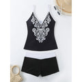Plus size women's swimsuit in black or rose red with brief style and cotton lining