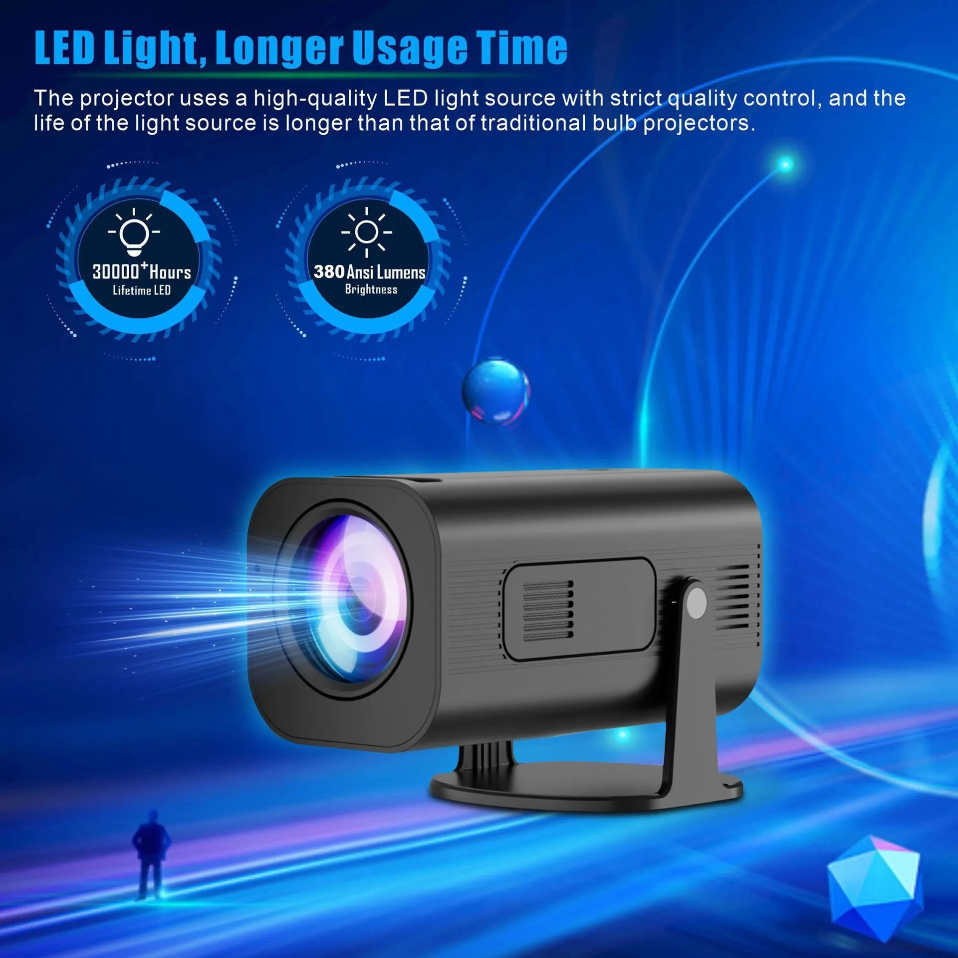 P330 portable mini projector in black or white colour with remote control for mobile phone cinema projection