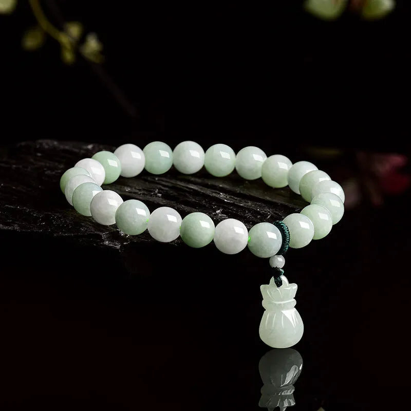 8mm jade flower bracelet with Chinese national style design for men and women
