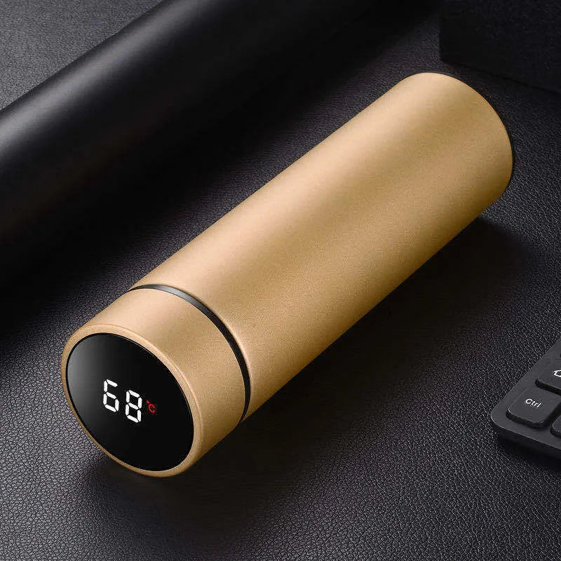 450ml stainless steel water bottle with double-wall vacuum insulation in black colour