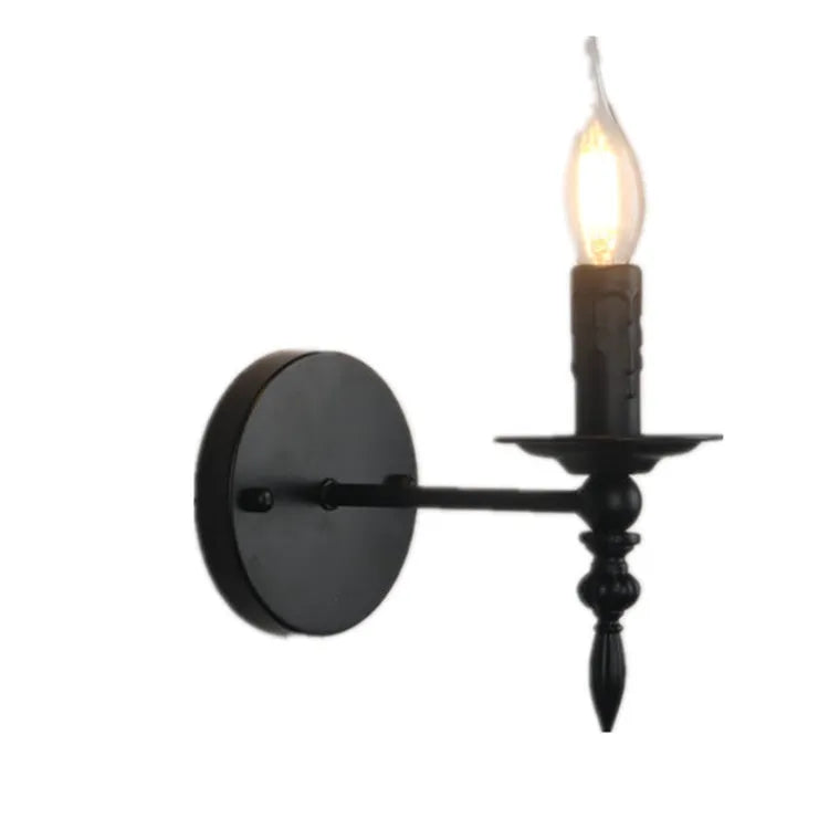 American retro iron wall lamp for hallway or stairs, E12 or E14 holder, 210mm x 220mm x 280mm