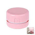 Portable mini desktop vacuum cleaner in pink or blue for pencil eraser chip cleaning
