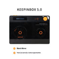 Mobile phone lock timing box in silver matte and black mirror finishes, used to lock a phone away for set periods to reduce screen time.