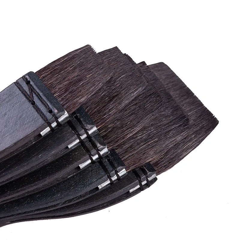 Grey squirrel hair artist brush with wooden handle, shown in five sizes from 30 to 70 number.