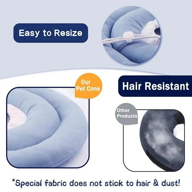 Waterproof Elizabethan collar for dogs and cats in pink, blue, or grey colours