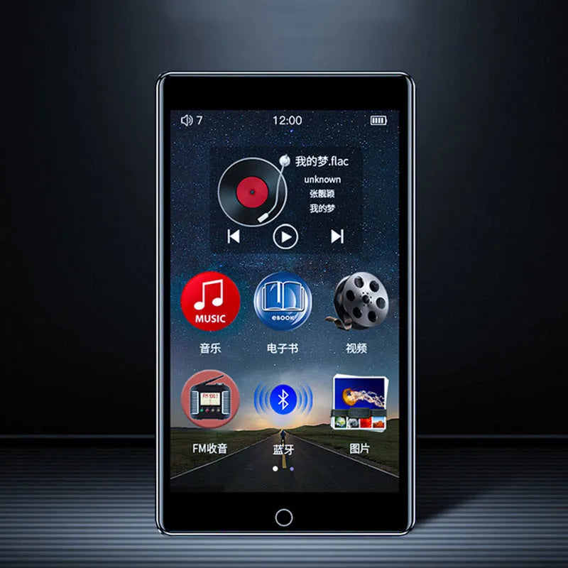 Ruizu H1 black MP3 MP4 player with 4.0-inch touch screen and slim design
