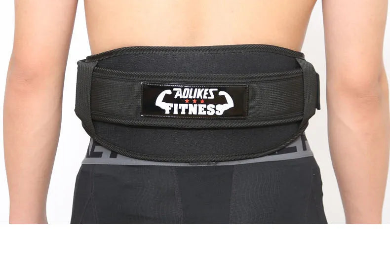 Fitness weightlifting waistband in black, red, or yellow colour, adjustable nylon construction for adult weightlifters