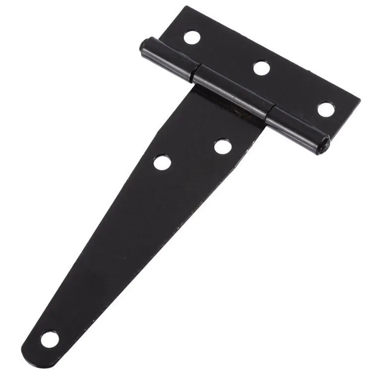 Fixed light T-shaped iron hinge for wooden doors showing straight arm design and mounting points
