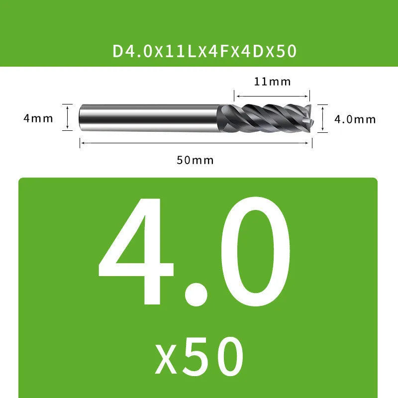 4-blade tungsten steel end mill for CNC milling with 35 degree helix angle