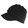 Women's soft acrylic knit ponytail beanie hat in assorted colours on a white background