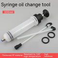 Manual oil change pump tool with syringe design for suction and injection of fluids