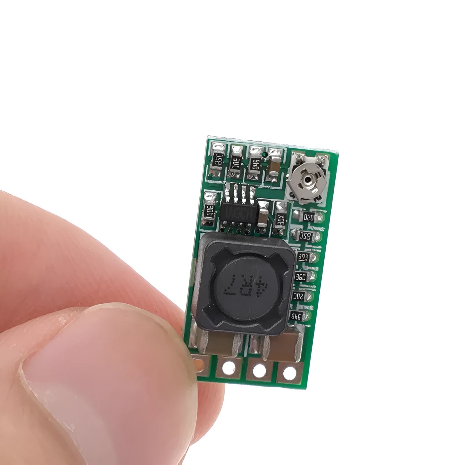 Green PCB DC-DC step down power module converting 12-24V to 5V 3A output