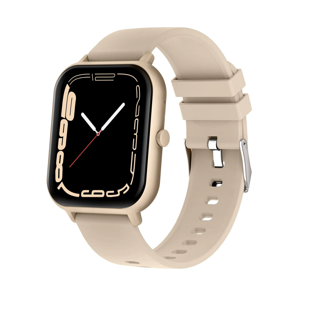 One-Click Link AI Voice Heart Rate Hand Bluetooth Smart Watch in black, silver grey, pink, or khaki with TFT screen and wrist strap