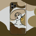 Orange yellow cartoon line art iPhone case for Apple iPhone 11 Pro Max with soft gel construction